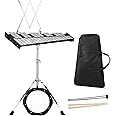 Giantex Percussion Glockenspiel Bell Kit 30 Notes, Xylophone with Adjustable Height Frame, Music Stand, 8" Practice Pad, Bell Mallets, Drumsticks, Carrying Bag, for School Band Beginner Student
