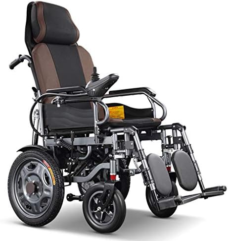 新作アイテム毎日更新 電動車いす電動折りたたみ式パワーホイールチェア フルリクライニングインテリジェント自動車椅子 強力なデュアルモーター軽量折りたたみ式キャリー車椅子ランプポータブル