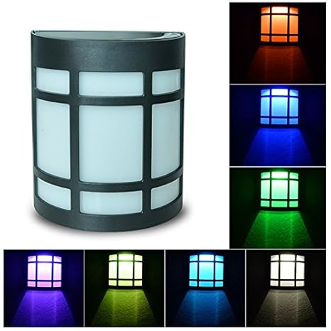 Solar Lights 7 Color Changing Led Fence Lights Waterproof Ambiance
