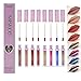 MISKOS 8 PACK Matte and Metallic LipGloss Waterproof Long Lasting Lip Gloss Sheer Moisturizing LipStick Ultra Shine Professional Lip Makeup Set (A-8 PACK)