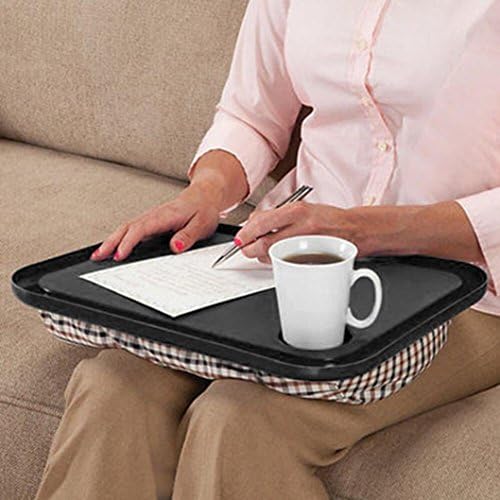 Rambly Lap Desk For Laptop Chair Student Studying Homework Writing Portable Dinner Tray (Black)
