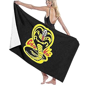 Hidreama Cobra-Kai-Denim-Dad Beach Towel Soft Sports Lightweight Bath Towels for Swimming,Yoga,Camping and Outdoor Unisex