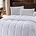 Royal Tradition Down Alternative Comforter (King-Calking, 106x90) 60-Ounces of Fill, Solid Baffle Box Pattern, Soft and Fluffy Hotel Style Duvet Insert with Corner Ties, White
