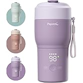 Papablic Portable Bottle Warmer Pro for Travel – Fast Heating, Built-in Sterilizer, 30W Fast Charge, 5-Temp Control, Easy-Cle