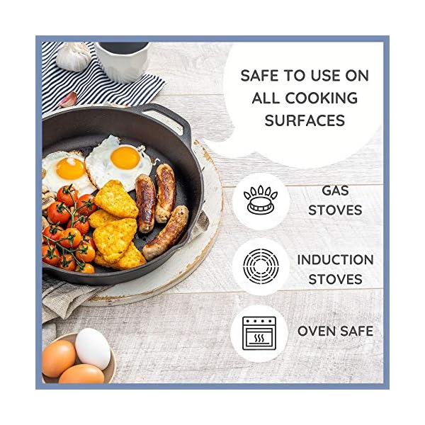 Pre-Seasoned-Cast-Iron-Skillet-Frying-Pan-Oven-Safe-Grill-Cookware-for-Indoor-Outdoor-Use-12-inches--32cm--by-Nuovva nuovva Pre Seasoned Cast Iron Skillet Frying Pan - Oven Safe Grill Cookware for Indoor & Outdoor Use – Cast Iron Pan (12…