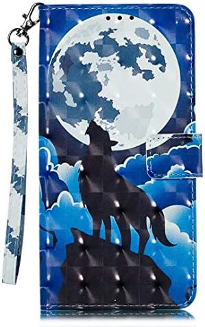Veapero Nokia 8.1 Plus Case,Shockproof PU Leather Flip Cover Notebook Wallet Case with Magnetic Closure Stand Card Holder ID Slot Folio Soft TPU Bumper Protective Skin,Wolf
