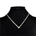 Lureme® Minimal Retro Style Stainless Steel Simple Heart Pendant Necklace(01003214) (Gold)
