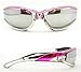 Bikershades Chrome and Pink Frame Anti Glare Mirrored Motorcycle Sunglasses with Rhinestones Foam Padded for Women
