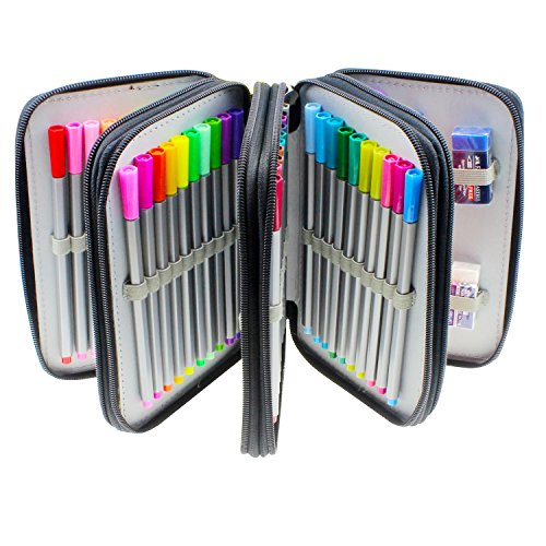 72 Slot Pencil Case Feelily Pencil Holder Organizer Roll up Pouch
