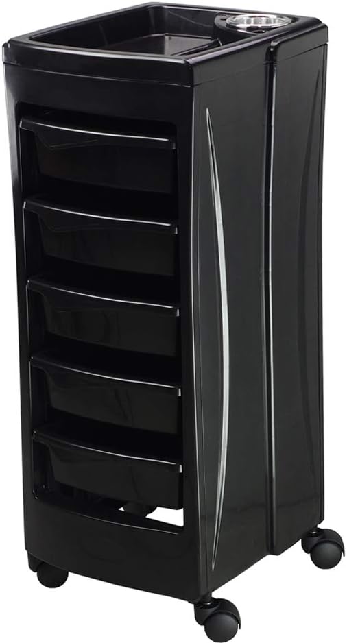 Salon Storage Cart Salon SPA Beauty Hairdressing Rolling Trolley Cart with 5 Drawers: Office Products
