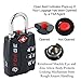 Forge Luggage Locks TSA Approved Black 1 Lock, Small Combination Lock with Zinc Alloy Body, Open Alert, Easy Read Dials, for Travel Suitcase, Bag, Backpack, Lockers.