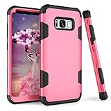 Galaxy S8 Plus Case, KAMII 3in1 [Shockproof] Drop-Protection Hard PC Soft Silicone Combo Hybrid Impact Defender Heavy Duty Full-Body Protective Case Cover for Samsung Galaxy S8 Plus (Rose+Black)