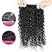 8A Brazilian Virgin Water Wave 3 Bundles With Lace Closure Free Part 100% Unprocessed Ocean Wave Deep Curly Bundles Human Hair Extensions Natural Color (20 22 24+18closure)