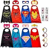 8 Superhero Capes for Kids - Super Hero Toys & Costumes Birthday Party Supplies (8 Pack Mix)