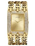 GUESS Gold-Tone Glitz Chain-Link Watch