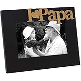 Isaac Jacobs Black Wood Sentiments “I Love Papa” / I Heart Papa Picture Frame, 4x6 inch, Photo Gift for Papa, Grandpa, Family, Display on Tabletop, Desk (Black, 4x6)