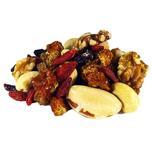 Raw Superfoods Trail Mix - Nuts and Berries (Goji Berries, Golden Berries, Mulberries, Raisins, Brazil Nuts, Cashews, Walnuts) Grocery & Gourmet Food, Snack Foods, Trail Mix