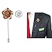 Seven And Eight Fashion Men Rose Floral Lapel Stick Brooch Pin Suit Tuxedo Corsage Accessory (Gold)
