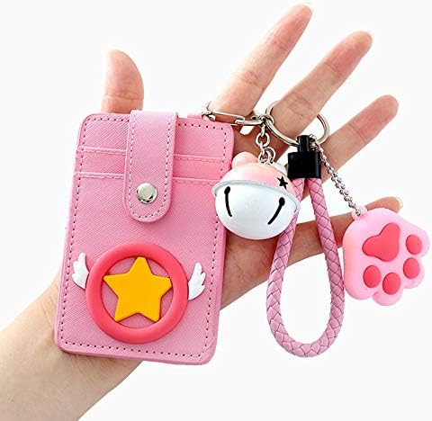 YuandCheng Office multi-purpose use ID Card Holder Case With Keyring Bus Pass Office Badge Card Slot Holder Cute Wallet Ornaments For Kids And Women Travel Durable and stable