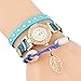 CdyBox Women's 6 Pack Inlay Diamond Wrist Watches Wrap Around Bracelet Analog Quartz Dress Wrist Watches Gifts