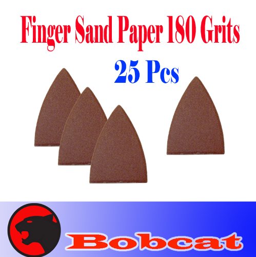 Pack 25 Sandpaper 180 Grits Sand Paper Finger Detail w/loop backing for Fein Multimaster Bosch Multi-x Craftsman Nextec Dremel Multi-max Ridgid Dremel Chicago
