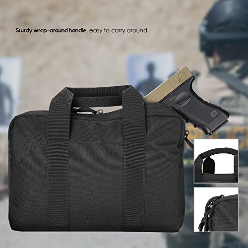 ProCase Tactical Pistol Case for 2 Handguns, Gun Carrying Bag with