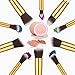 BEAKEY Makeup Brush Set Premium Synthetic Kabuki Foundation Face Powder Blush Eyeshadow Brushes Makeup Brush Kit with Blender Sponge and Brush Egg (10+2pcs,GOLD-WHITE)