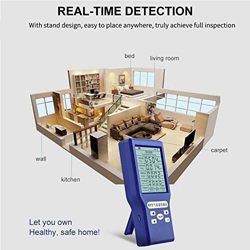 EUGNN Air Quality Monitor,Multifunctional Indoor Pollution Detector Meter for Formaldehyde Carbon Dioxide Detector Real Time Air Tester Kit Indoor Outdoor - Thumbnail 5