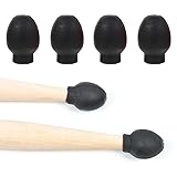 2 Pairs Rubber Drumstick Caps Black Drum Stick Tip