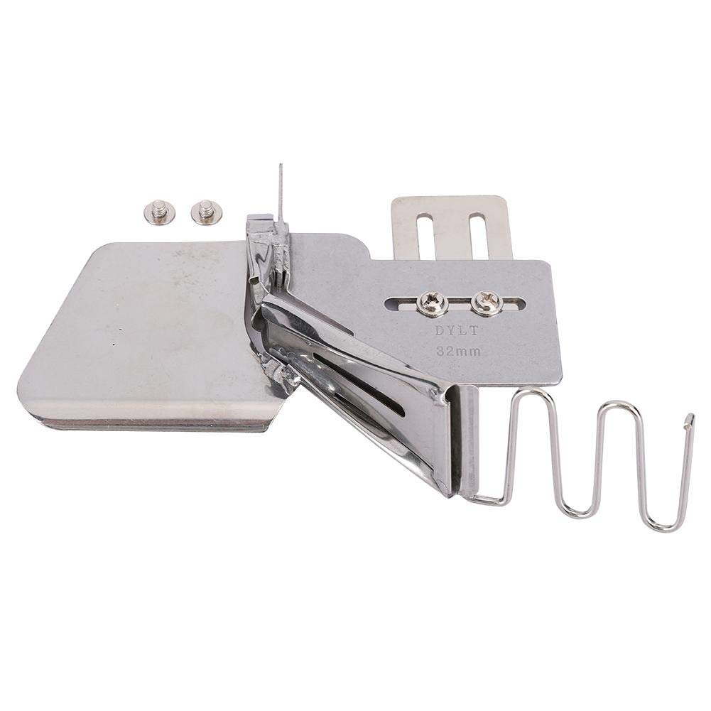 Rolled Hemmer Presser Foot, 4-Fold Sewing Hemmer Double Folder for Industrial Lockstitch Machine Accessories 32mm Heavy Duty Hemming Tool for Stretch Cylinder