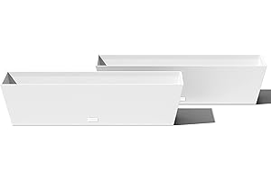Veradek Pure Series Window Box Planter - Long Rectangular Planter for Indoor or Outdoor Windowsill/Balcony | Durable All-Weather Use with Drainage Holes | Modern Decor for Herbs, Small Plants, Flowers