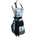 FirstKitchen Flower Aprons for Women, Cotton Women's Apron, Cooking kitchen or Barbecue Apron Chef Bib with Pocket
