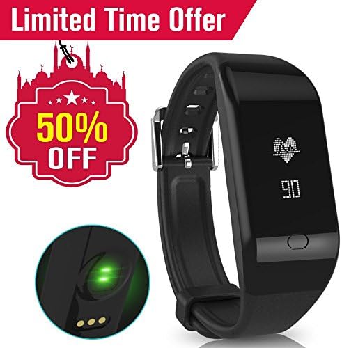 Fitfly Heart Rate Monitor Waterproof Bluetooth Smart Fitness Tracker Wristband,Silicone Wristband,Calorie and Step Counter,Call Notification for Android iOS.