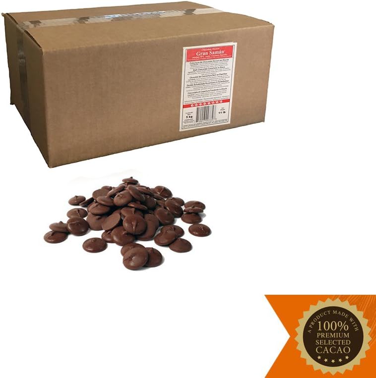 11 lb. Box of Dark Chocolate Discos (Gran Saman 70%)