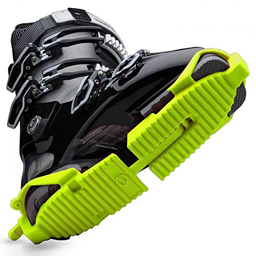 Ski Skooty Skiing Boot Traction Cleats (1Pair, Neon Green