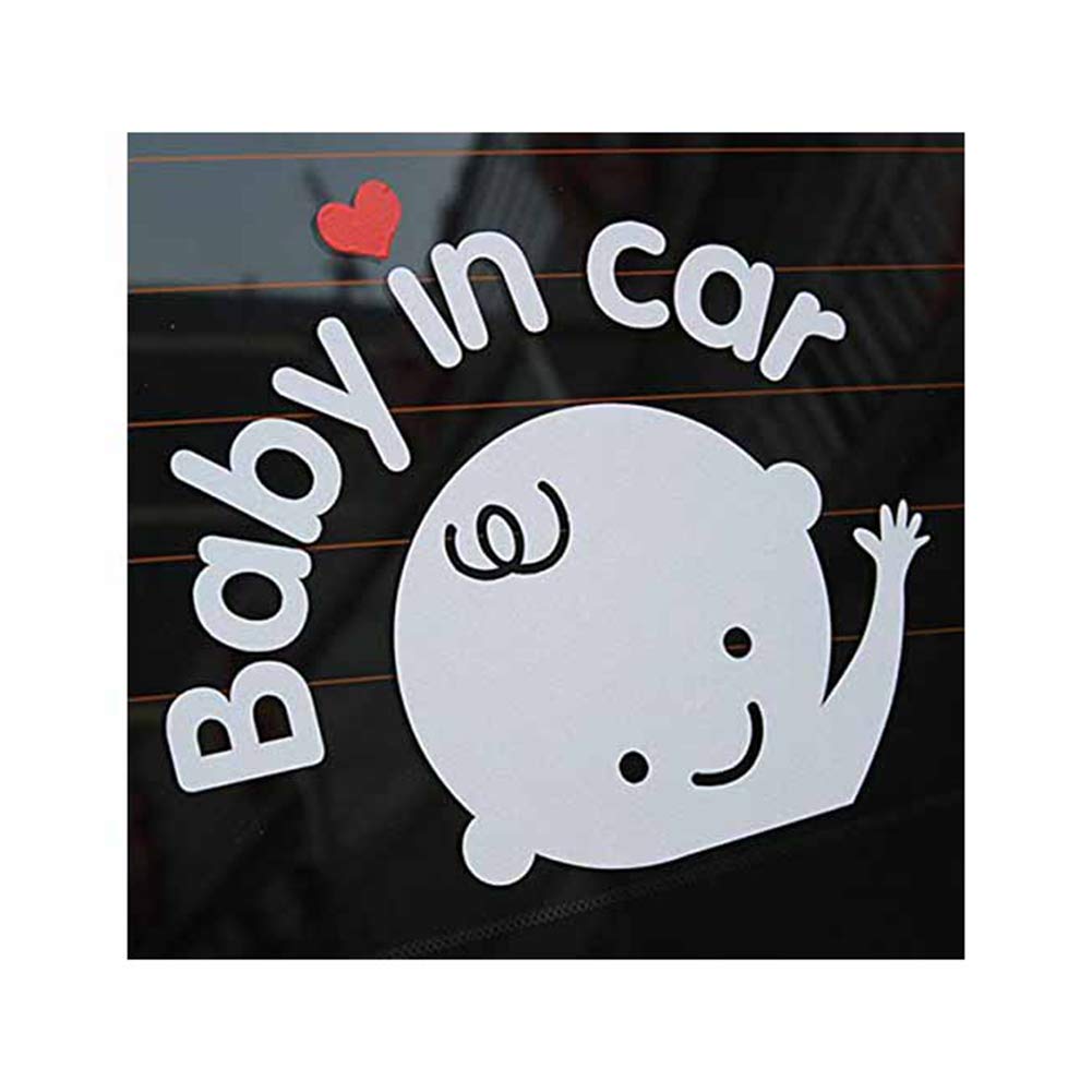 Alamor Baby In Car Waving Baby On Board Safety Sign Cute Car Decal Vinyl Sticker