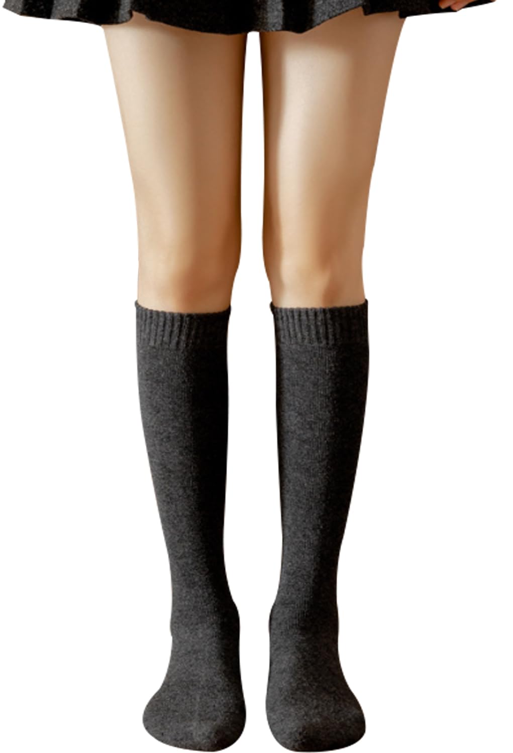 Photo 1 of *2 Pack* TINTAO 1 Pairs Women Winter Wool Cable Knit Crew Knee High Boot Socks,Size 5-11#W919 (Polyester Blend, Solid 01)