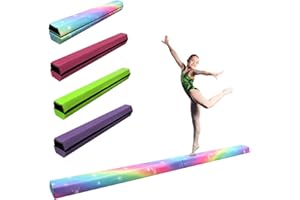 JC-ATHLETICS 8FT Balance Beam Folding Floor Gymnastic Equipment for Kids toddler Girls Adults Training Practice at Home,Wood Core with Foam Top and Side Covered with Non-Slip PVC