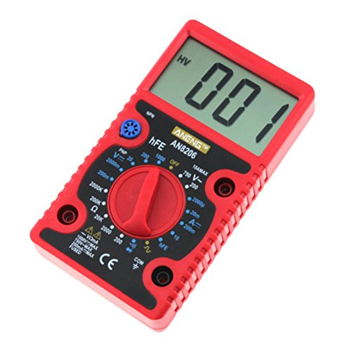 Dressffe AN8206 Digital Multimeter Large Displays Amps Output Voltage Ohm Probe Tester