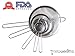 Stainless Steel Fine Mesh Micro-Perforated Strainers Set of 5 All Purpose Wire Colander Sieve for Superior Baking and Cooking Preparation (5 Pack)