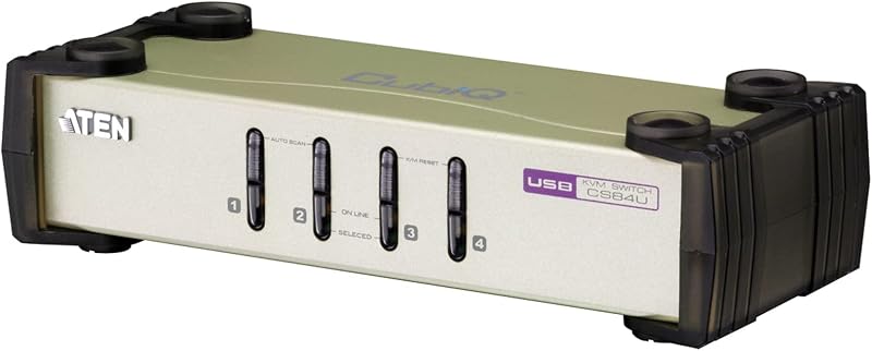 ATEN CS84U 4 Port PS2 USB KVM Switch with 4x Custom Cables Metal