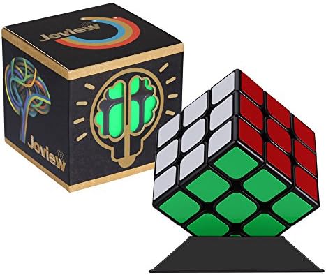 Joview Professional Speed Cube 3x3x3 Smooth Magic Cube 3D Puzzles with Display Stand Fast Turns and Anti Stress for Adults Kids Learning Education Toy (2.24x 2.24x2.24 in)