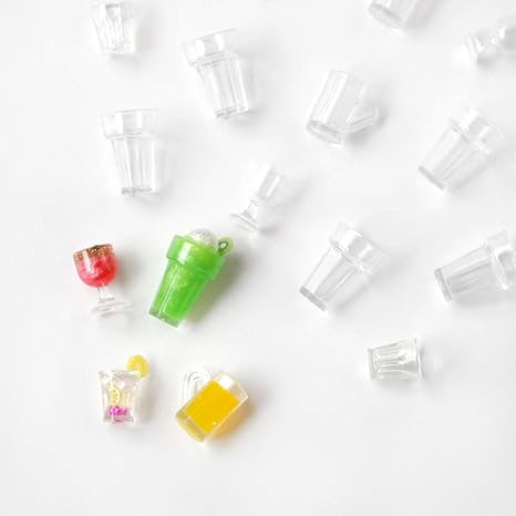 Amazon 15個 ミニチュア パーツ アクリル製 コップ ミックスアソートセット アクセサリーパーツ 通販