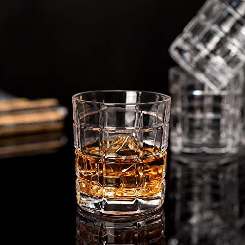 Rocks Glass, LANFULA Premium Old Fashioned Whiskey Glass, Crystal