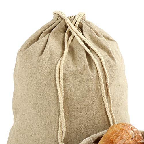 Bread Bags 5 Pack Large Size Linen Bag Ideal for Homemade Bread Reusable Food Storage Housewarming Wedding Gift Storage for Artisan Bread - Bakery & Baguette Bag (Linen, 11.8" x 15.7") - Thumbnail 2