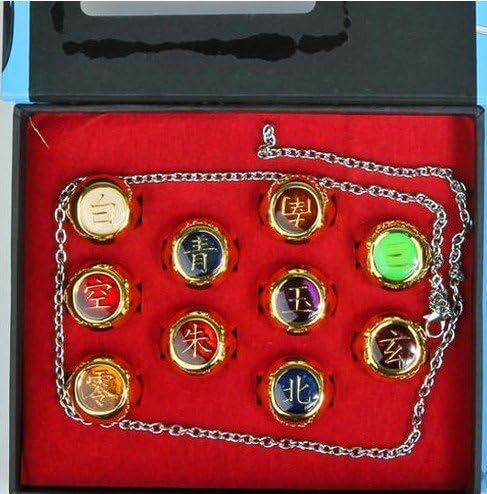 Naruto Rings /10 Pcs Naruto Akatsuki Cosplay Member's Ring Set Sasori Pein Konan