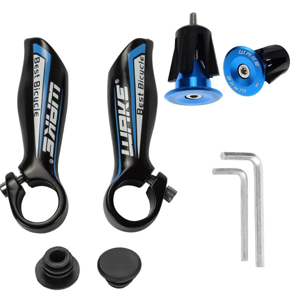 CYSKY 1 Pair Bike Handlebar Ends and Bike Handlebar End Plugs Caps, Suit for MTB, BMX, Mountain Bike, Road Bicycle Parts (Blue)