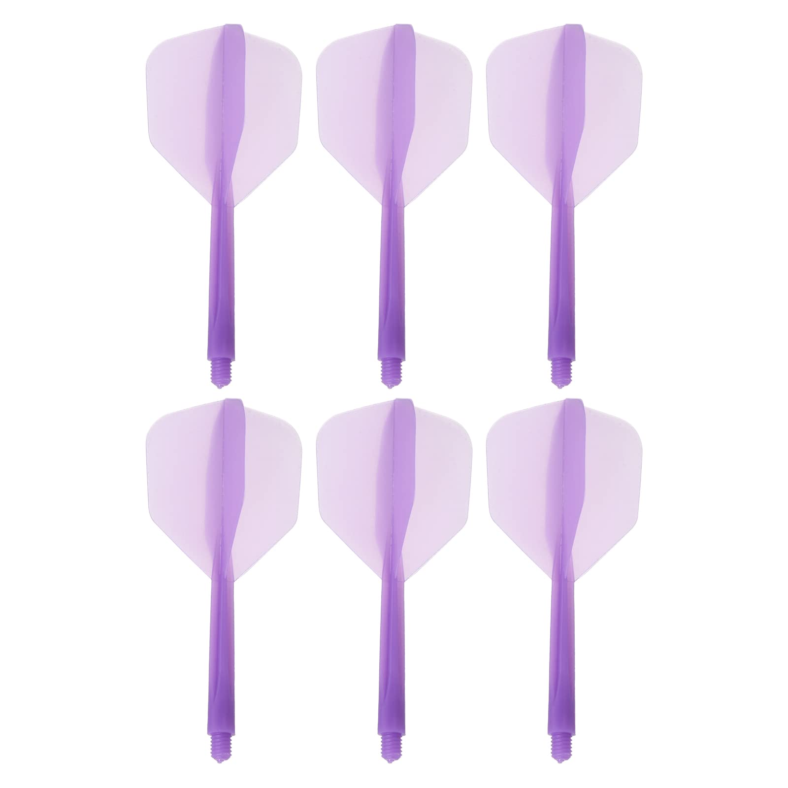 PATIKIL Integrated Dart Shaft & Flights, 6 Pack Durable Plastic Dart Flight Set, Purple