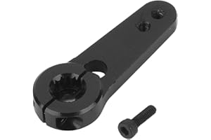 Dilwe Servo Horn, Metal RC Steering Servo Half Arm Horn 15T for HSP 1:5 Scale Truck Upgrade Part Black Silver(Black)