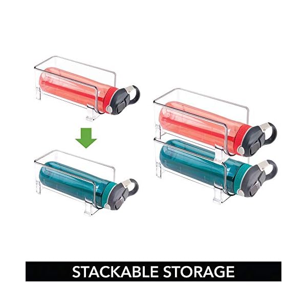 mDesign-Countertop-Water-Bottle-Holder--Refreshing-Water-Bottle-Storage-4-Bottles-x-4-Stackable-Racks-for-Countertops-Workstations-or-in-your-Fridge-Kitchen-Accessories-Transparent mDesign Countertop Water Bottle Holder — Refreshing Water Bottle Storage - 4 Bottles x 4 Stackable Racks for Countertops…